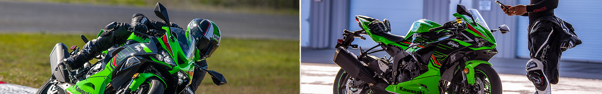 ninja zx-6r on racetrack